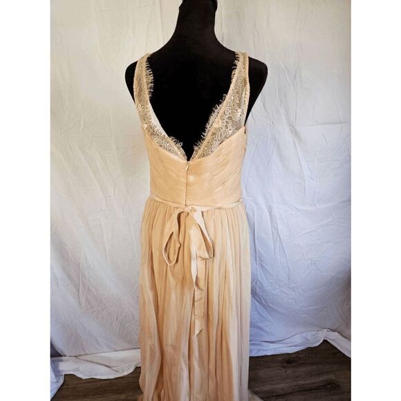 Hitherto Women’s Bridesmaid Sleeveless Tulle Fleur Dress Light Pink Size 8 Prom - Picture 4 of 11